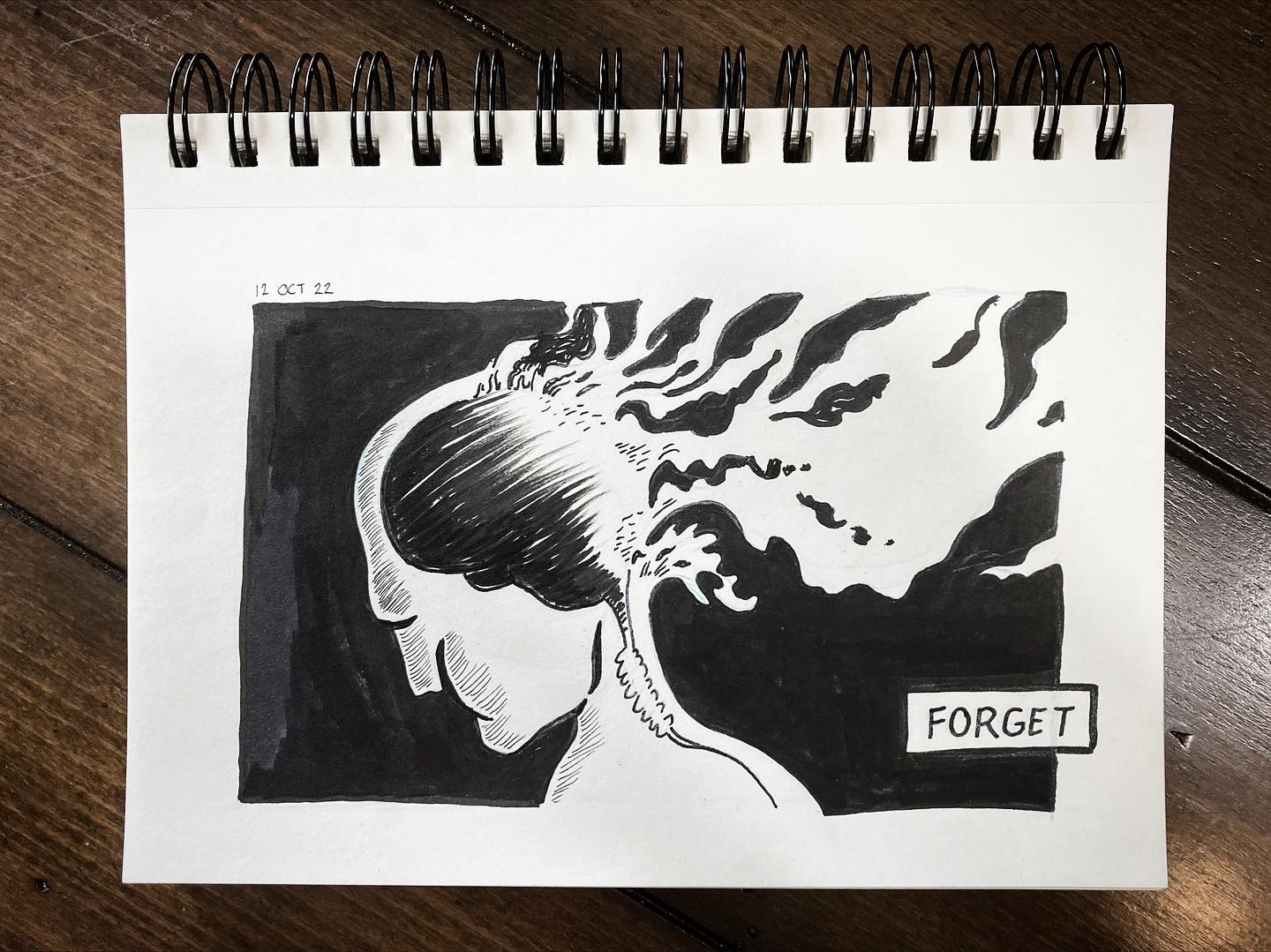 Inktober day 12: forget
____________
#inktober2022forget #inktober2022 #inktober #inkillustration